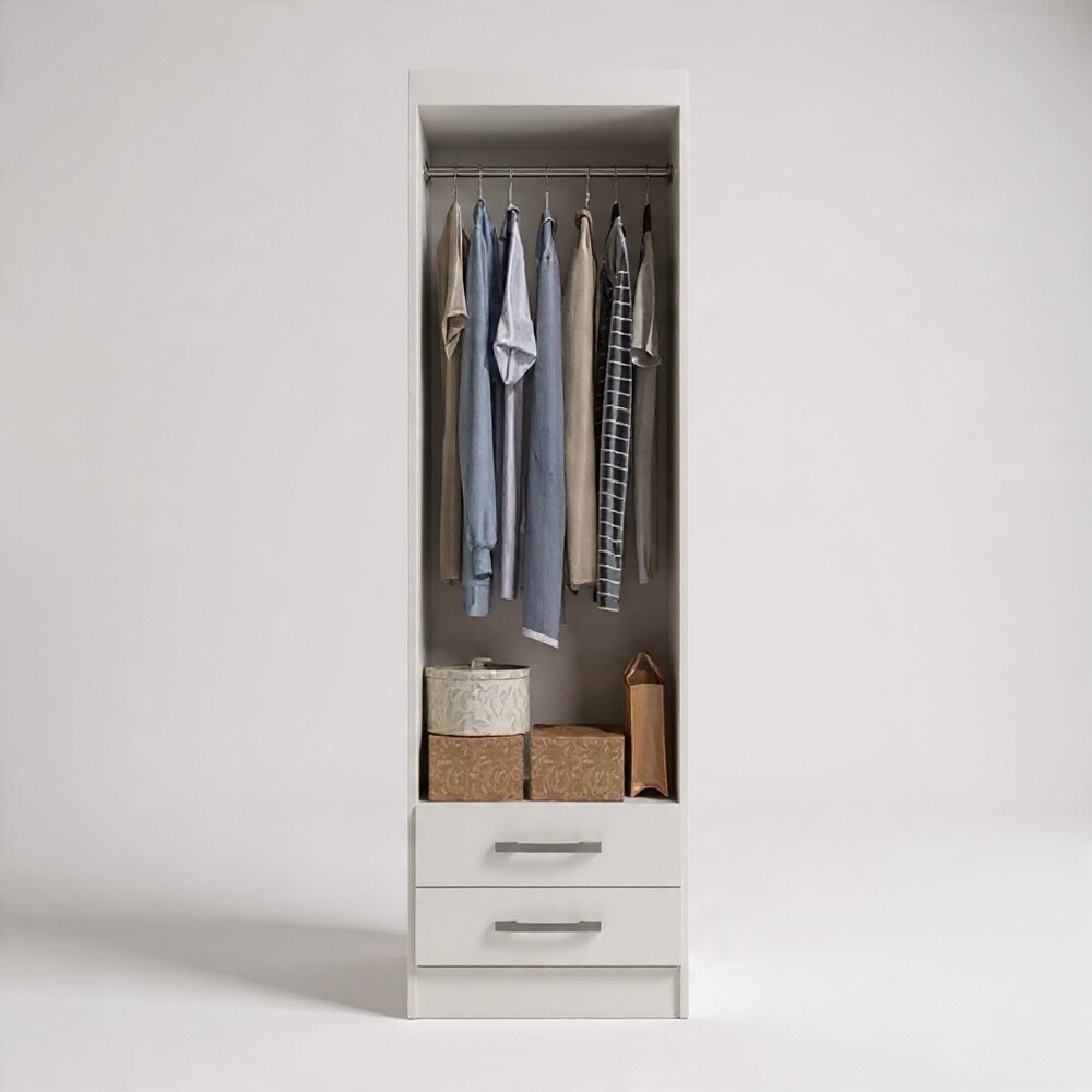 ROPERO 2 PUERTAS GUARDARROPA ARMARIO PLACARD CLOSET MULTIUSO BLANCO