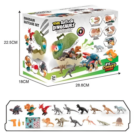 Dinosaurio Set Valija Ensamble Luz Y Sonido Juguete Jug026005-dino