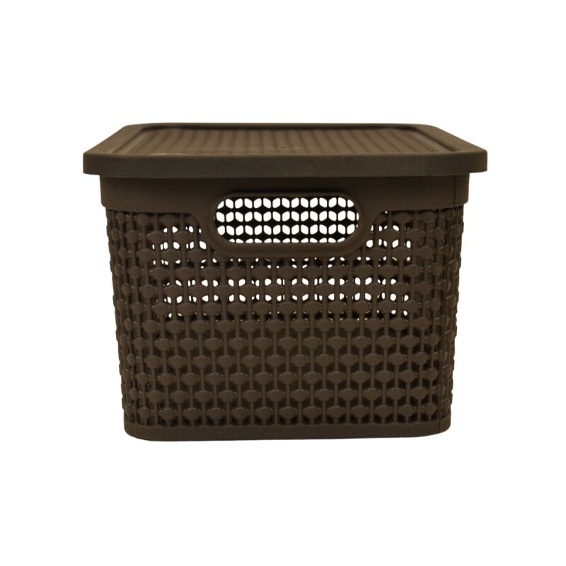 Set x2 Caja simil ratán 4 lts CHOCOLATE