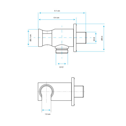 CODO SOPORTE CROMADO EN LATON 000