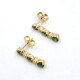 Caravanas En Oro 18K Con Brillantes Y Esmeraldas Caravanas En Oro 18K Con Brillantes Y Esmeraldas