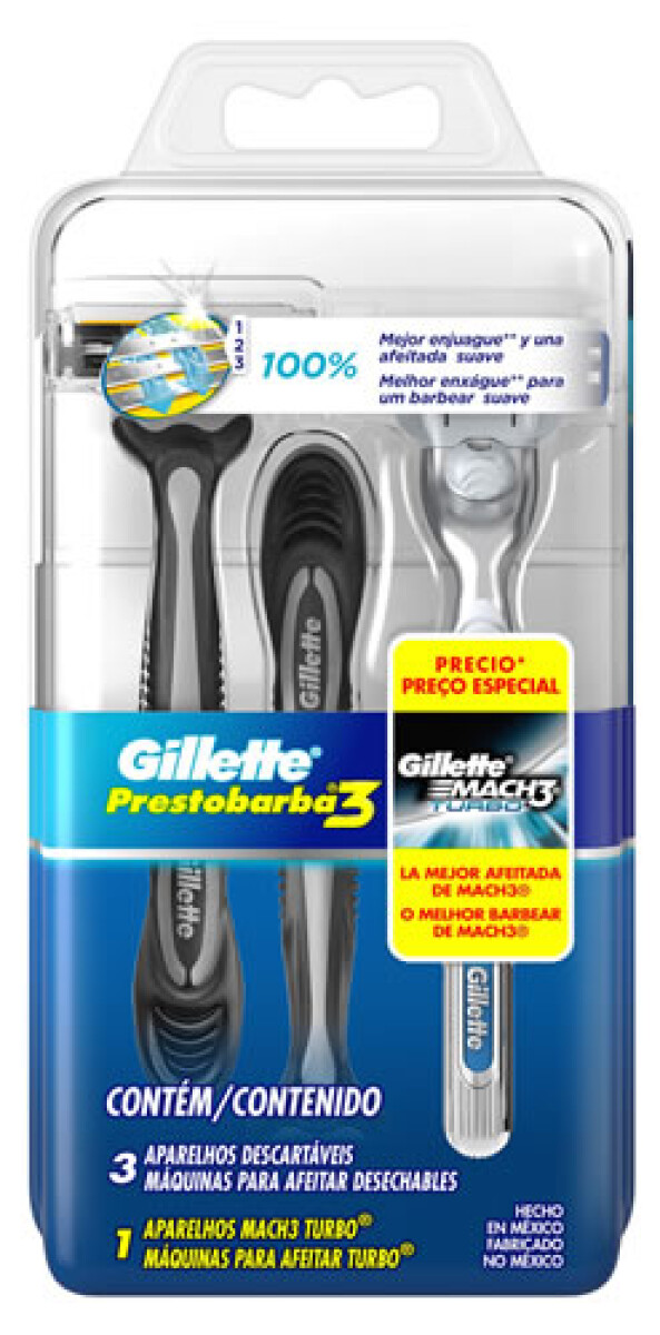 Gillette Pack Prestobarba 3 Men X3 + Mach3 