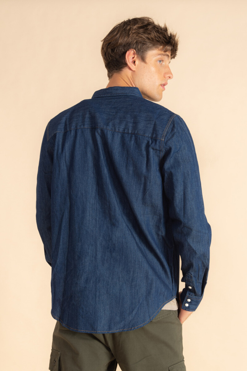 Camisa de jean Azul