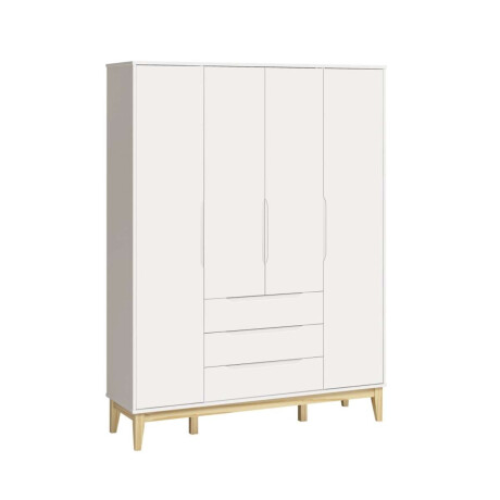 Ropero 4 Puertas 3 Cajones Infantil Eife Blanco
