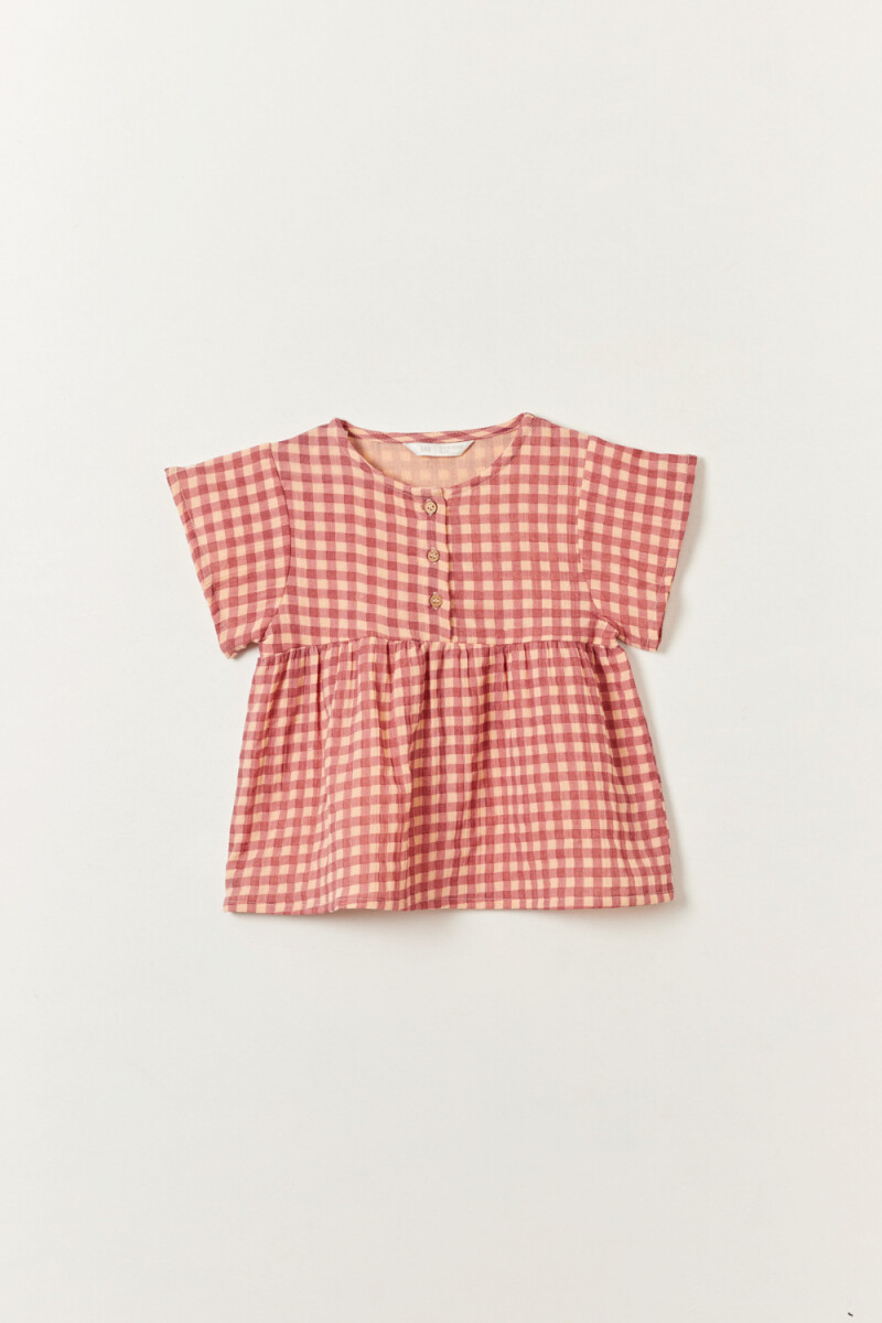 Camisa estampado cuadros - Violeta 