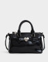City Romántico Cartera City Con Broche - Negro