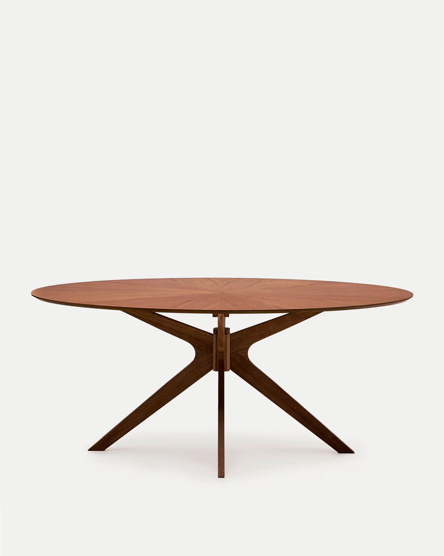 Mesa Naanim de chapa de nogal 180 x 110 cm