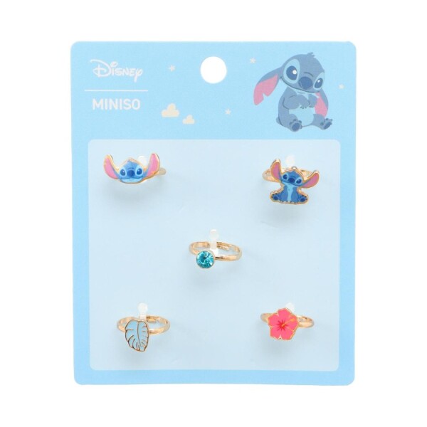 Anillos Stitch 5pcs dorado