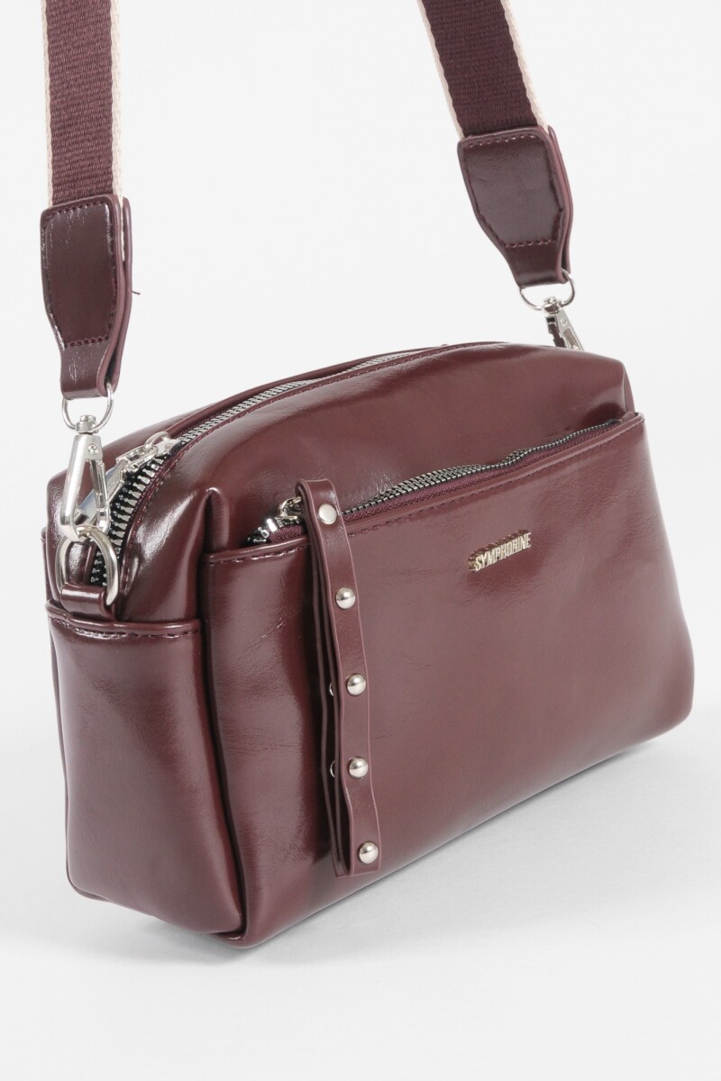 Bandolera basic con cierres chocolate