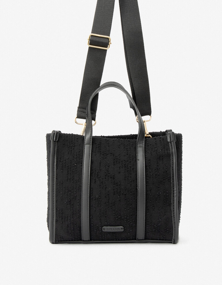 City Cartera City Efecto Texturada - Negro
