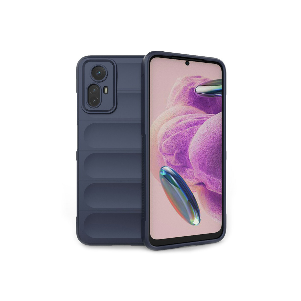 Protector Xiaomi Redmi Note 12S engomado con textura color azul 