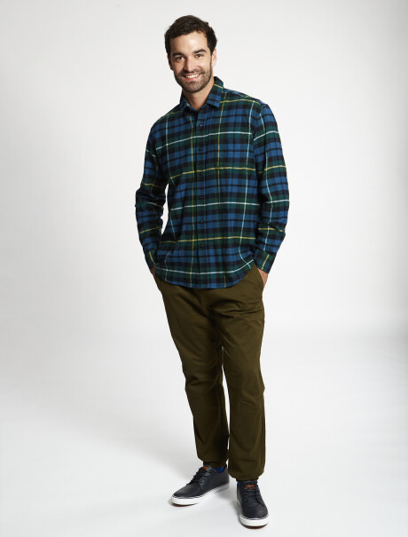 Camisa franela azul