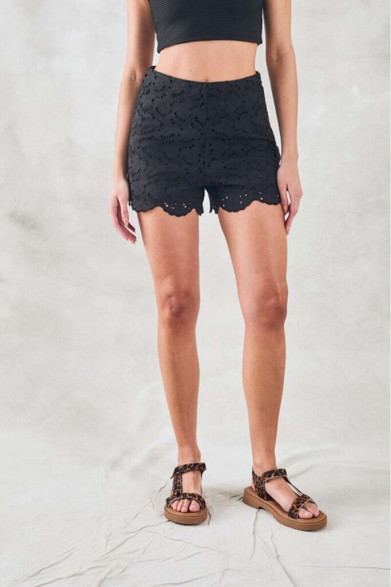 Short Broderie - Negro 