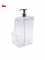 DISPENSADOR DE JABON CON PORTA ESPONJA TRANSPARENTE