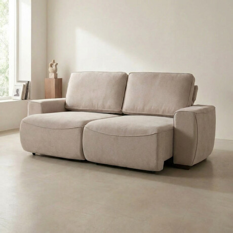 Sofá Adan (Retráctil) - Tela Microfibra - 2 módulos 12072 (Beige)