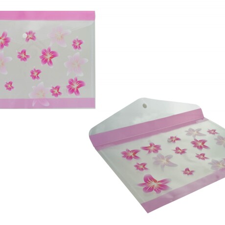SOBRE ESCOLAR PVC CON BROCHE ESTAMPADO FLORES 36X25CM 21766 SOBRE ESCOLAR PVC CON BROCHE ESTAMPADO FLORES 36X25CM 21766