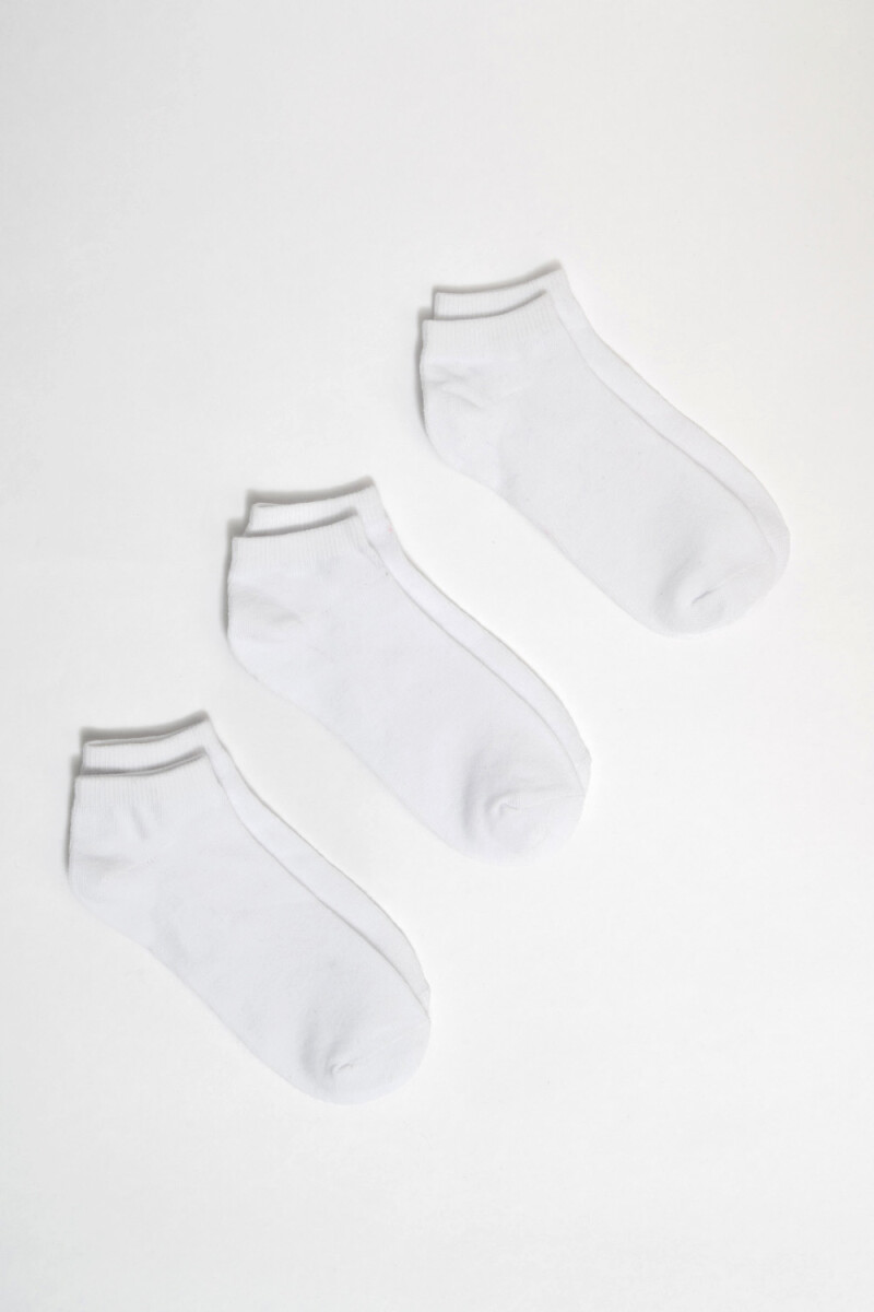 Pack x 3 medias tobillera Blanco