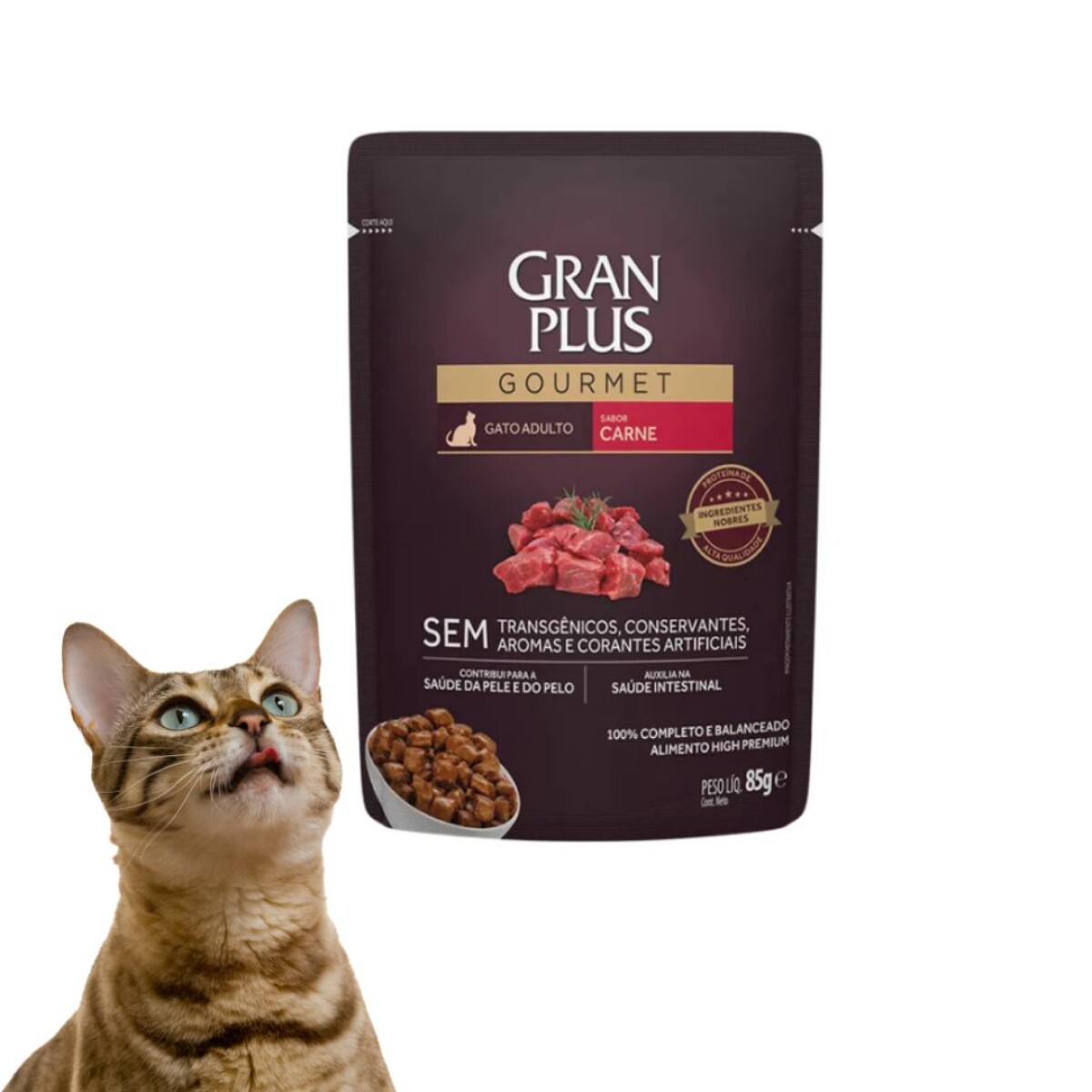 Pouch Gran Plus Gato Adulto Carne 85 Gr 