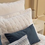 Edredón Capitone 400 hilos Blanco con Azul 290×250 cm