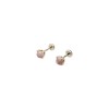 Abridores bebe Bolitas - Plata 925 - Cuarzo rosa- AB3024 Conpiedra