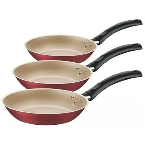 SET de 3 Sartenes TRAMONTINA TURIM -Aluminio Rojos -20198/76 Sin color