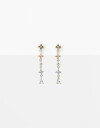 Aros Colgantes Largos Strass Aros Colgantes Con Cubic Zorconia - Dorado