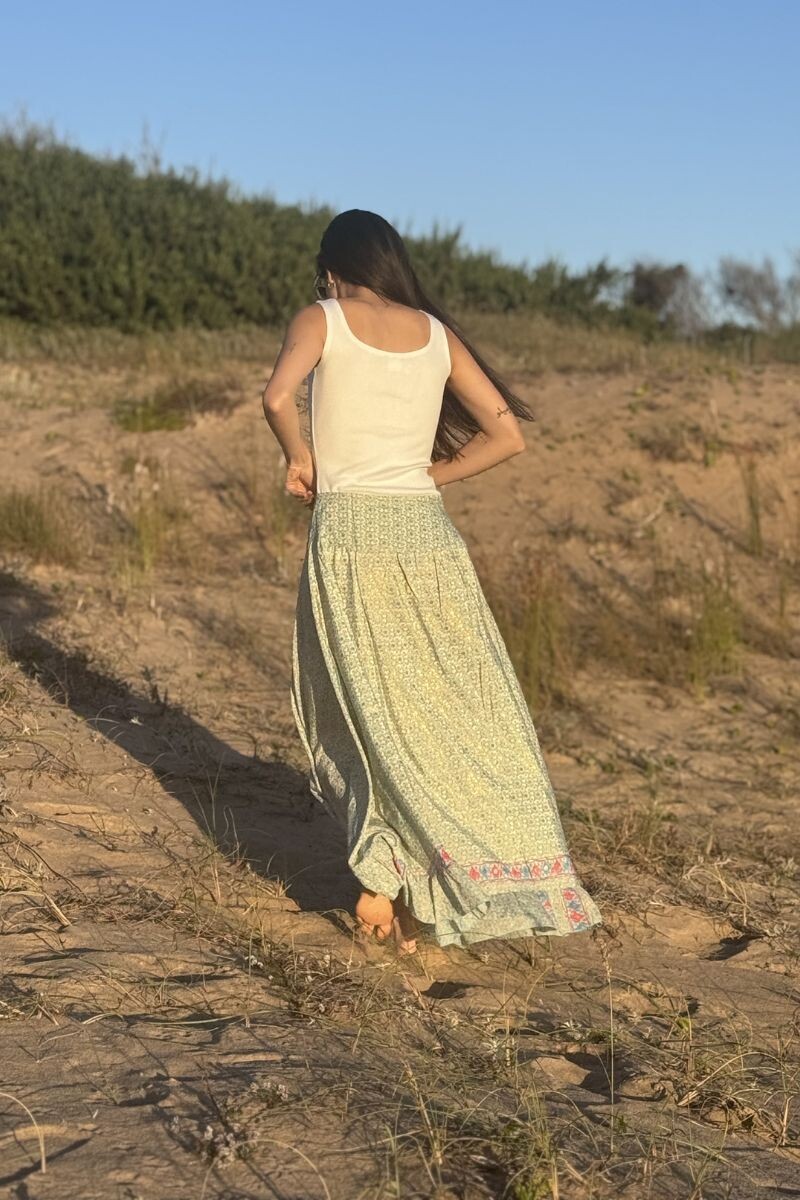Pollera bella Celeste