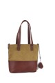Bolso matero en lona y cuero camel