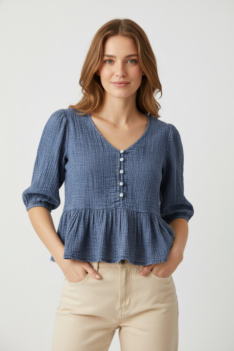 Blusa Osleb Azul Piedra