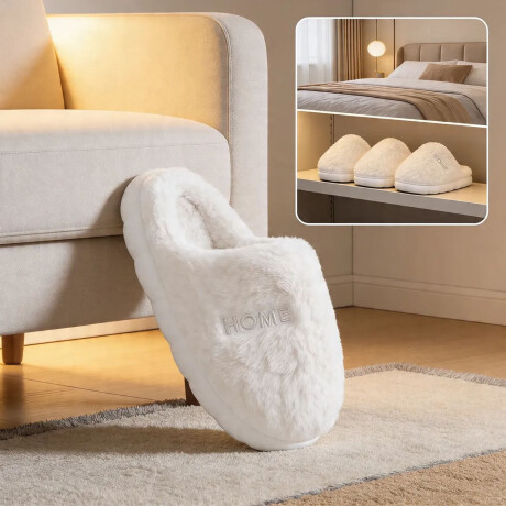 Pantufla De Felpa Peluche sintético Antideslizante Unisex Natural