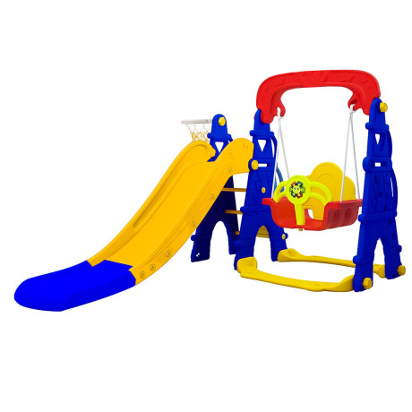 Set Infantil Tobogán 3 En 1 C/ Hamaca Y Aro De Basket Pla006003-m