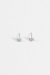 Caravanas pin estrella strass acero plateado