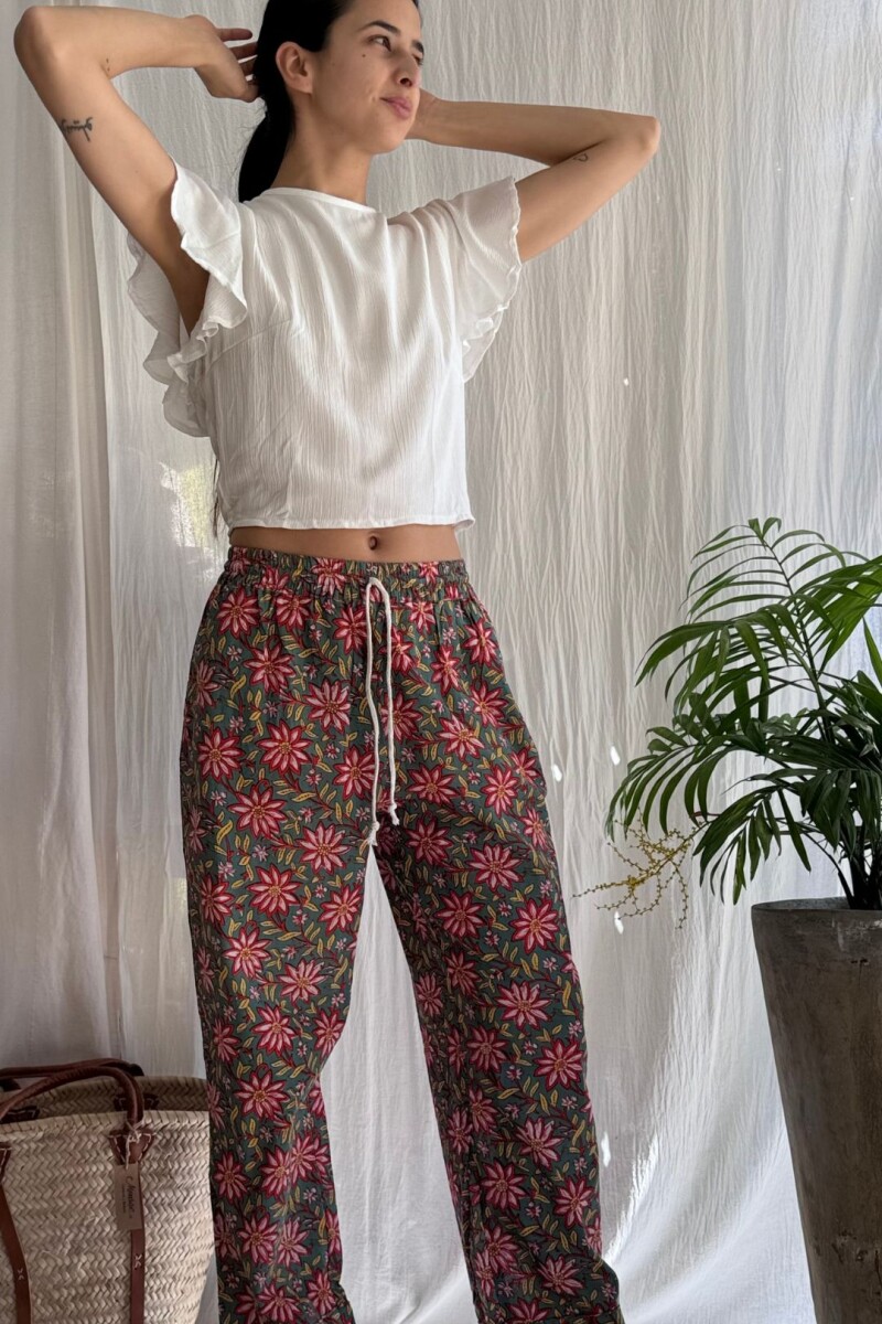 Pantalon Joaco Flores rojas