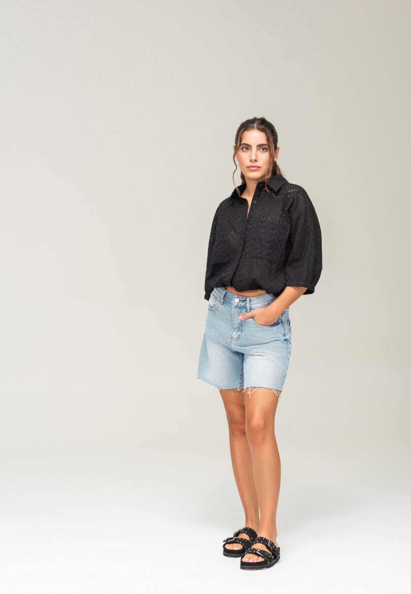 CAMISA BRODERY Negro