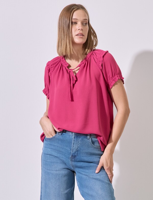 Blusa Frunces FUCSIA