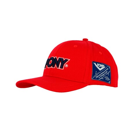 Gorro con Visera Pony con Liso con Logo Red/Blue