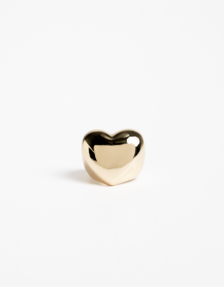 Anillos Medianos y Grandes Metal Anillo Corazón Bold Dorado - Dorado