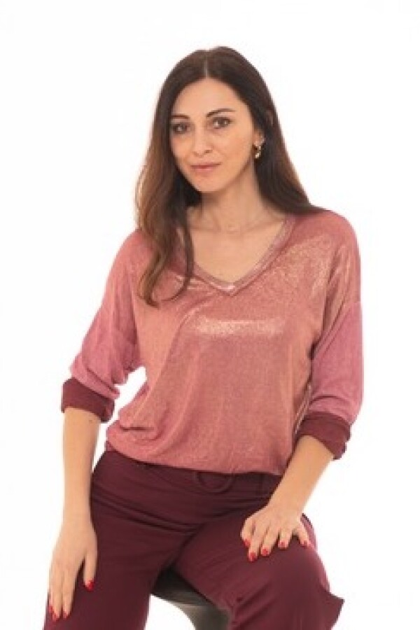 BLUSA LAME ORO VIOLETA