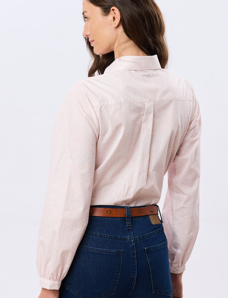 CAMISA ESTAMPADA CON FRUNCES Rosa