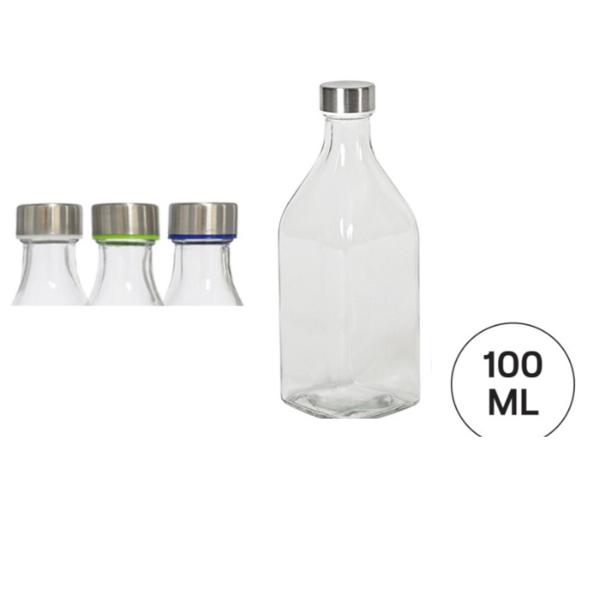 Botella de Vidrio Denver 1000 ml con Tapa de Acero Inoxidable 