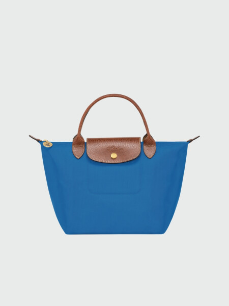 Longchamp -Cartera Longchamp plegable de nylon con cierre y asa corta, Le pliage S Azul