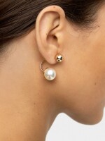 Pendientes De Esferas Con Perlas dorado