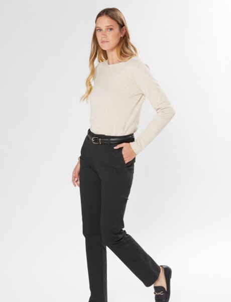 PANTALÓN CLÁSICO CON SPANDEX Negro