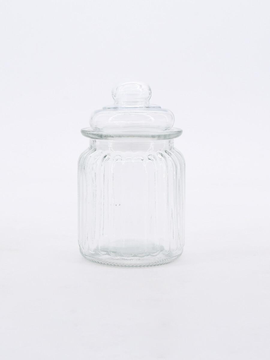 FRASCO DE VIDRIO CON TAPA - TRANSPARENTE 