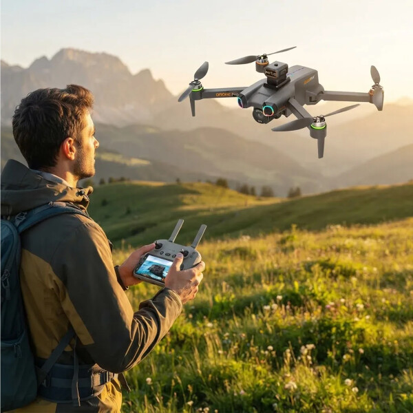Drone Plegable T18p Con Control Remoto Con Pantalla Y Luces Led Rgb DRONE 2 CAMARAS 896-1