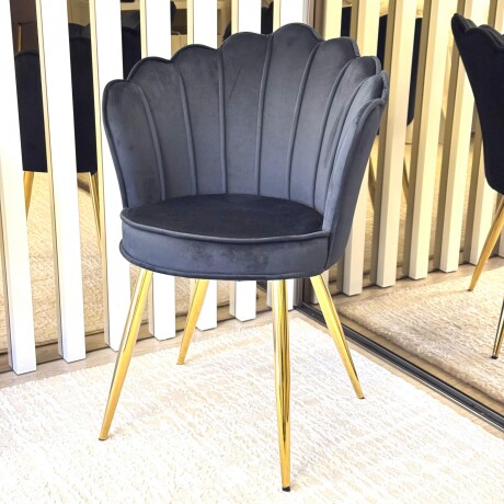 Silla Terciopelo Negro Patas Doradas VELVET Silla Terciopelo Negro Patas Doradas VELVET