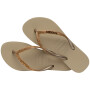 Sandalias Havaianas Slim Glitter II Mujer Arena/Luz De Oro Metalico