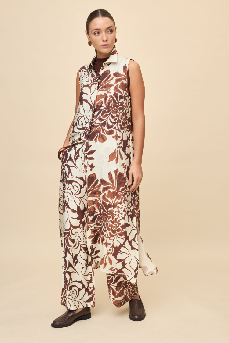 VESTIDO LITA PRINTED Marron