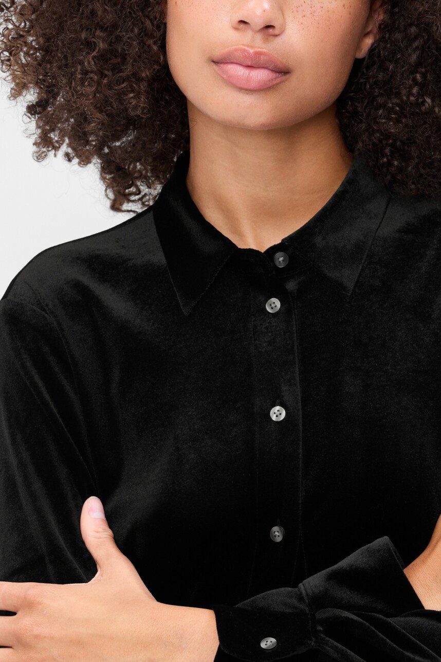 Camisa Terciopelo Mujer Black