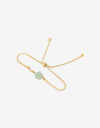 Pulseras Flexibles Piedra Pulsera De Acero Piedra Cuarzo - Dorado